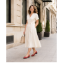 Pantofi dama rosii din piele naturala cu perforatii si toc mic Rosalia CLP03R